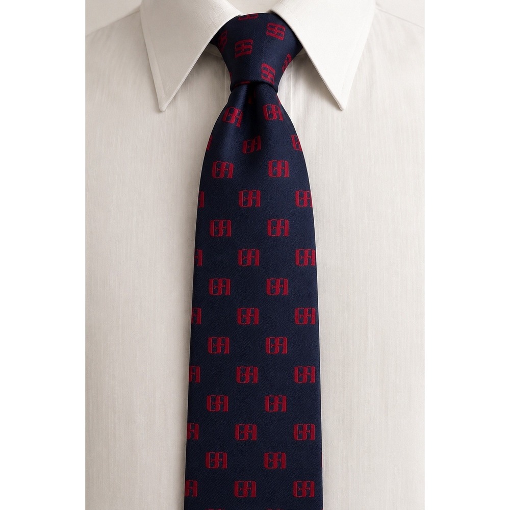 VTG Sulka Bank of America Logo Men 100% Silk Tie Navy Red BofA Necktie AOP Gift